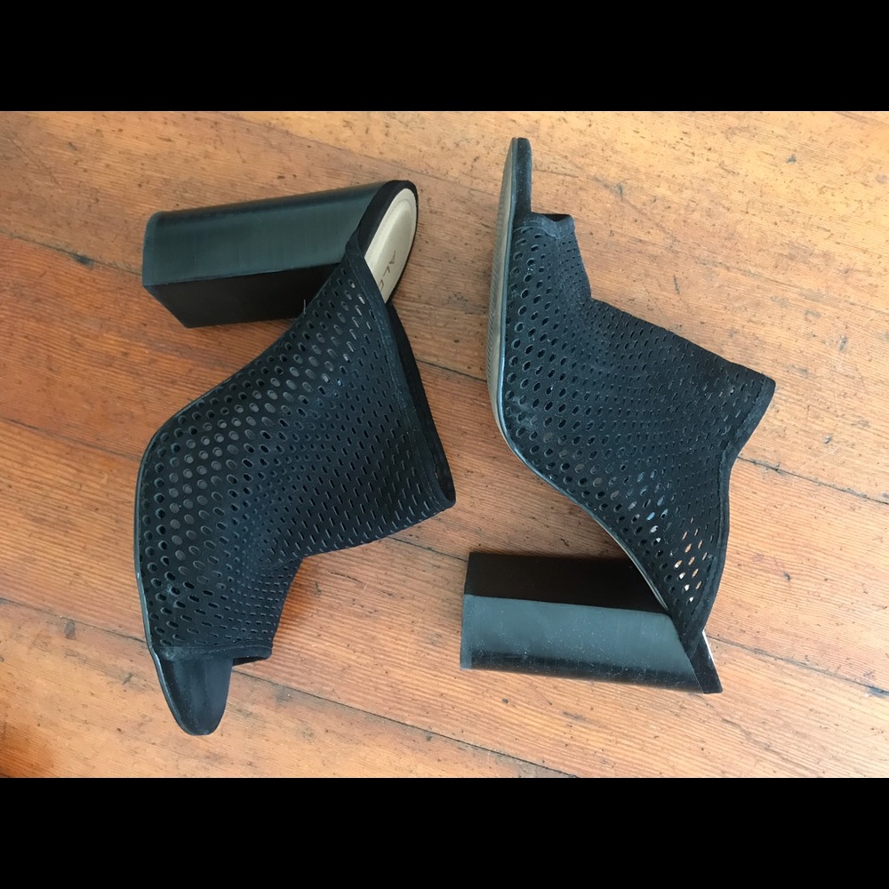 Aldo Black Mesh Chunky Heel